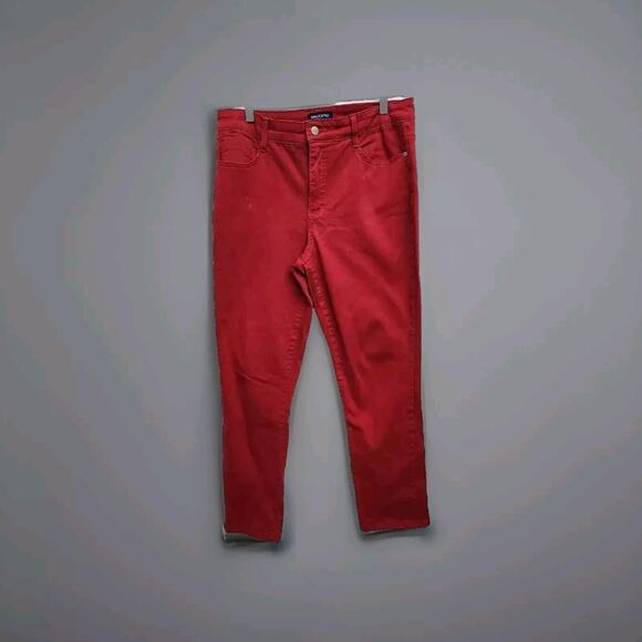 BANDOLINO Red Denim Stretch Jeans Size 10 - Picture 1 of 8